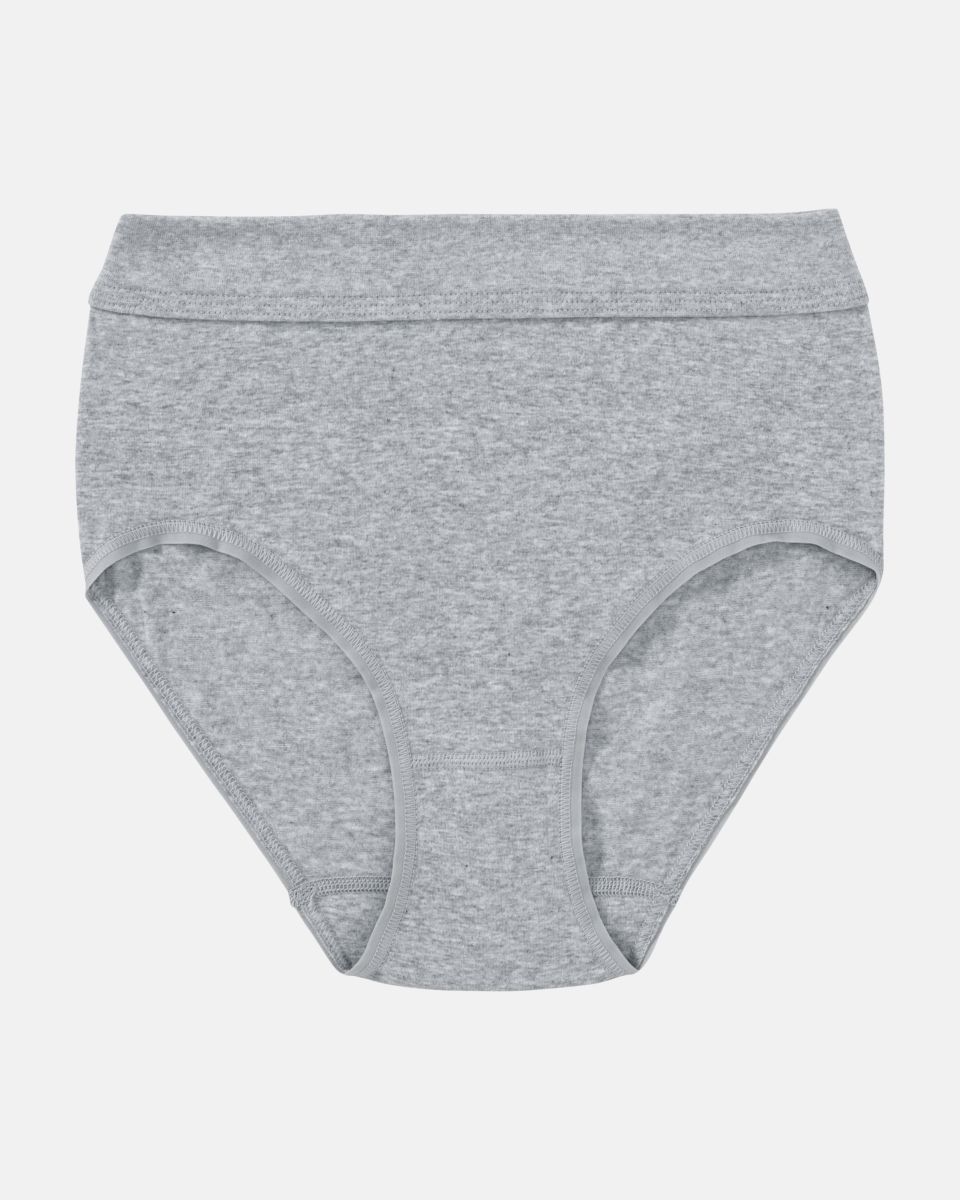 Maxislip in kiesel mélé aus der Serie Bio Cotton plus, flach auf einer Oberfläche liegend.